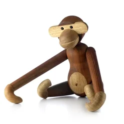 New Kay Bojesen Denmark Mono de madera grande, Teca-madera de limba Marrón