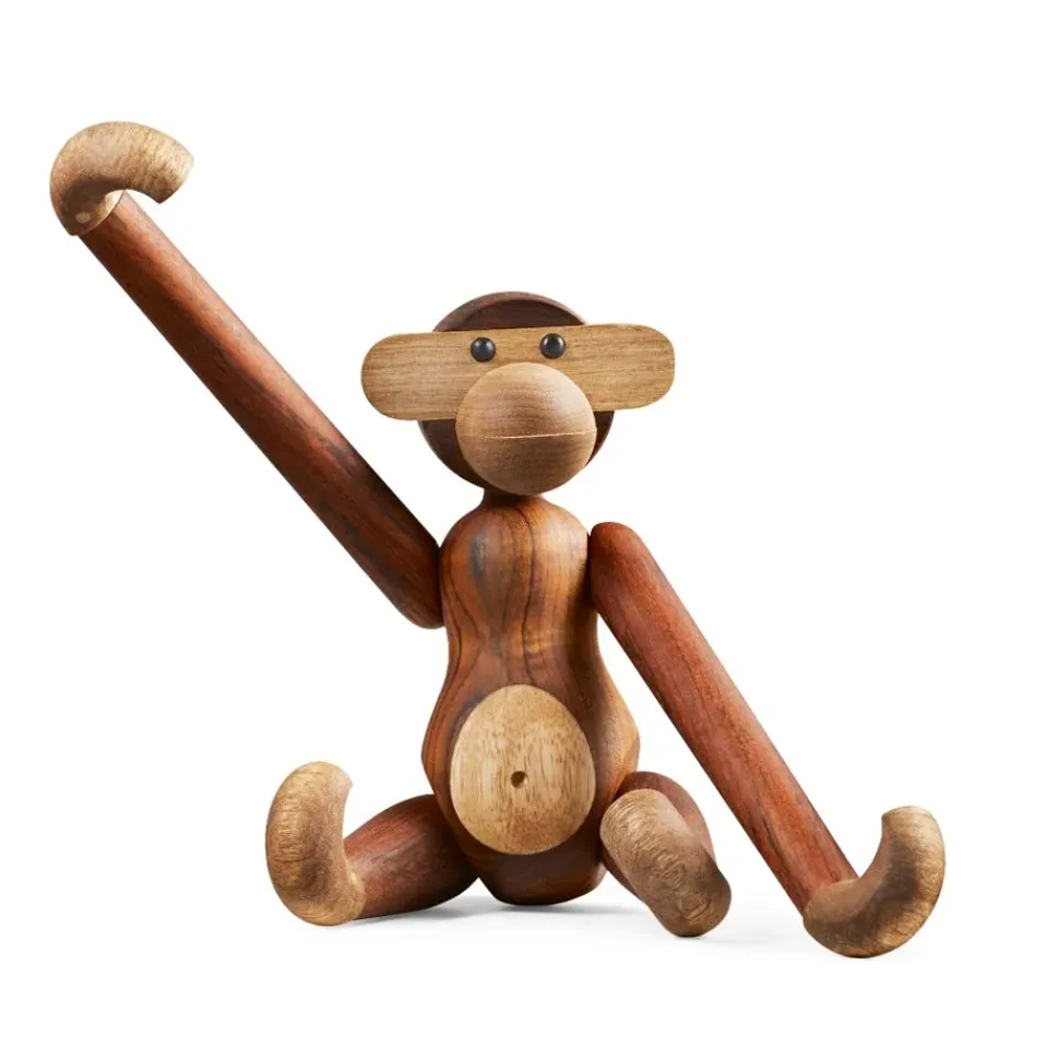 Best Kay Bojesen Denmark Mono de madera mediano, Teca-madera de limba Marrón