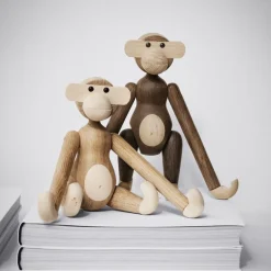 Sale Kay Bojesen Denmark Mono de madera pequeño, roble-roble ahumado Marrón