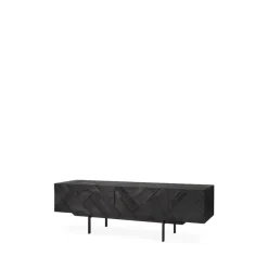 Online Ethnicraft Mueble multimedia Graphic, Black 162 cm Negro