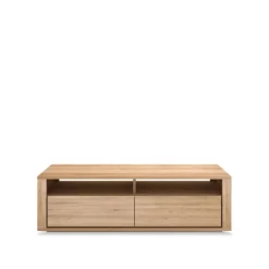Sale Ethnicraft Mueble multimedia Shadow , Roble encerado , 2 cajones Beige