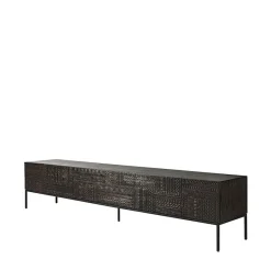 Ethnicraft Mueble multimedia Tabwa , Teca negra 51x240 cm Negro