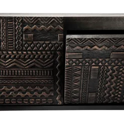 Outlet Ethnicraft Mueble multimedia Tabwa , Teca negra 51x160 cm Negro
