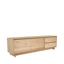 Ethnicraft Mueble multimedia Wave 60x210 cm, Roble con aceite duro encerado Beige