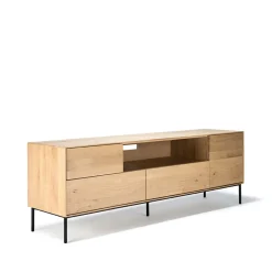 Sale Ethnicraft Mueble multimedia Whitebird 180 cm, Oak wax oil-Black metal Beige