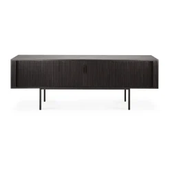 Best Ethnicraft Mueble para TV Roller Max, Lackad teak--2 puertas Negro