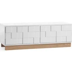 New A2 Mueble TV Collect 2010, – base de roble aceitado en Blanco