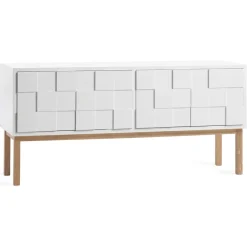 Best A2 Mueble TV con patas Collect 2010, roble aceitado Blanco