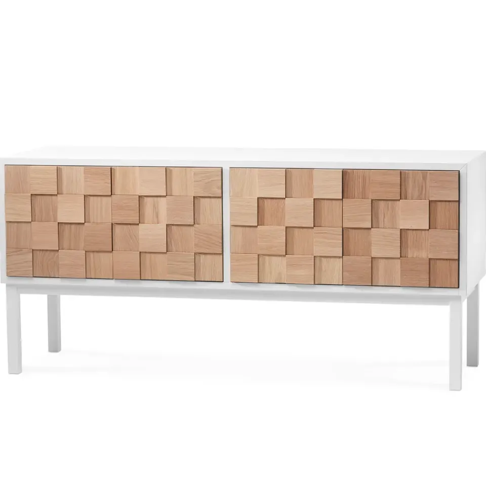 Online A2 Mueble TV con patas Collect 2016, roble aceitado - Blanco