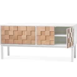 Online A2 Mueble TV con patas Collect 2016, roble aceitado - Blanco