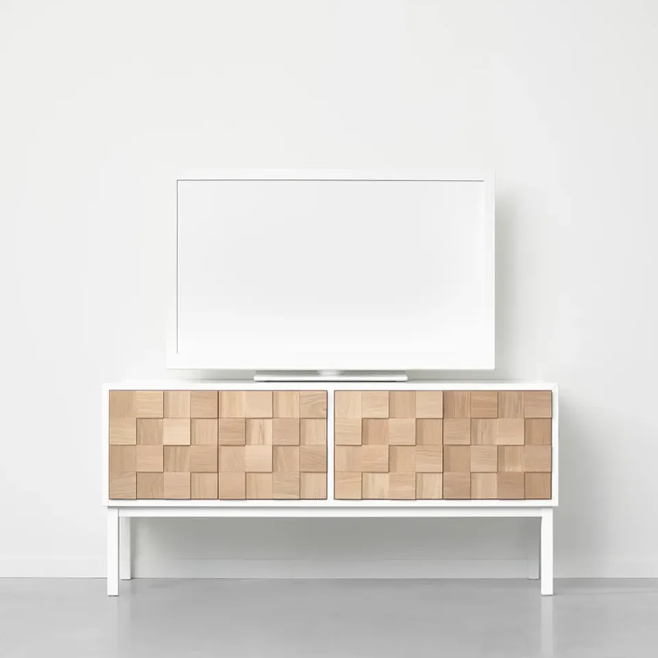 Online A2 Mueble TV con patas Collect 2016, roble aceitado - Blanco