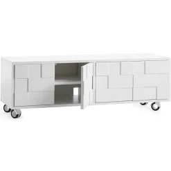 Outlet A2 Mueble TV con ruedas Collect 2010, Blanco