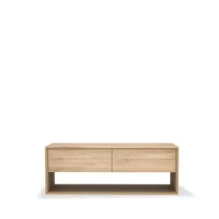 Best Ethnicraft Mueble TV Nordic, Roble encerado 1 puerta 1 cajón 120 Beige