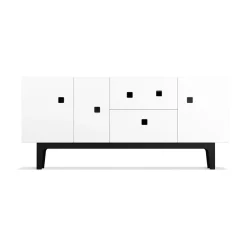 Outlet Zweed Mueble TV Peep M2, , lacado negro Blanco