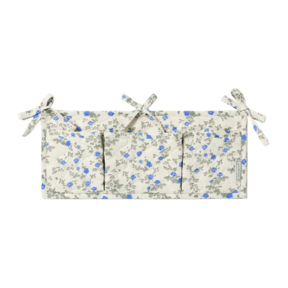 Clearance Garbo&Friends Organizador de cama acolchado Dainty satin, 18x43 cm Azul