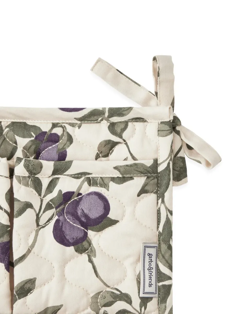 New Garbo&Friends Organizador de cama acolchado satin Plum, 43x18cm Beige
