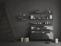 Online String Panel de pared , oscuro, 50x30 cm, paquete de 1 Gris