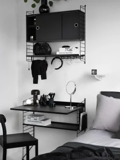Hot String Panel de pared , , 75x20 cm, paquete de 2 Negro