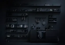 Sale String Panel de pared , , 75x30 cm, paquete de 2 Negro