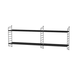 Discount String Panel de pared , , 50x20 cm, paquete de 2 Negro
