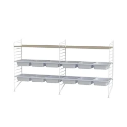 Sale String Panel de suelo , Blanco, 85x30 cm, paquete de 2 Beige