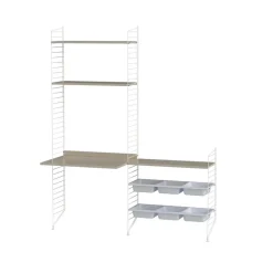 String Panel de suelo , Blanco, 200x30 cm, paquete de 2 Beige