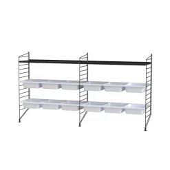 Best String Panel de suelo , , 85x30 cm, paquete de 2 Negro