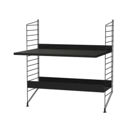 String Panel de suelo , , 85x30 cm, paquete de 2 Negro