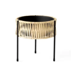 Online Audo Copenhagen Pedestal para plantas Umanoff ratán-acero, h27 cm Ø27 cm Beige
