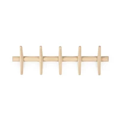 Discount Ethnicraft Perchero de pared PI, Plátano lacado, 70x21 cm Beige