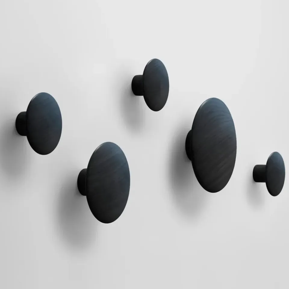 Hot Muuto Perchero de pared The Dots, , mediano Negro