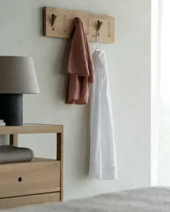 Outlet Ethnicraft Perchero Utilitile wall hanger, Lackad ek-large Marrón