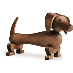 Clearance Kay Bojesen Denmark Perro de madera 18,5 cm, nogal Marrón