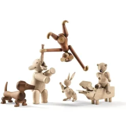 Clearance Kay Bojesen Denmark Perro de madera 18,5 cm, nogal Marrón