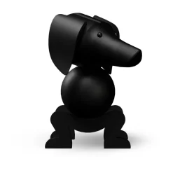 New Kay Bojesen Denmark Perro de madera 18,5 cm, Roble oscuro teñido Negro