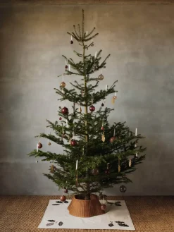 Clearance Ferm Living Pie de árbol Drape braided tree skirt, Natural Marrón