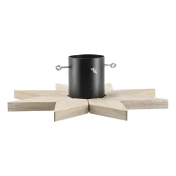 Scandi Living Pie para árbol de Navidad Norr, Lacado blanco BeigeMarrónNegro