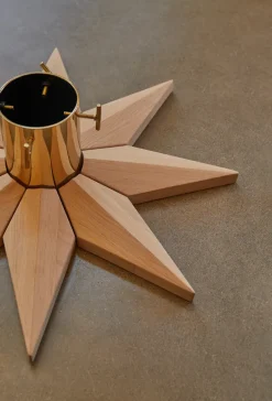 Hot Fritz Hansen Pie para árbol de navidad Stella Ø50,5 cm, roble BeigeColor dorado