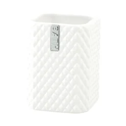 New Lene Bjerre Portacepillos de dientes Marion 10,5 cm, White-silver PlateadoBlanco