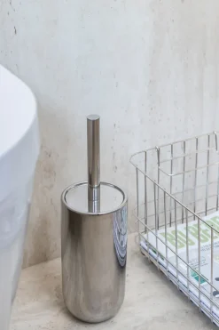 New Mette Ditmer Portaescobillas baño Lotus, Chrome Plateado