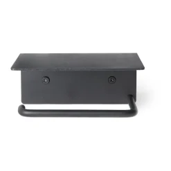 Best Ferm Living Portarrollos para papel higiénico Dora con estante, Black Negro
