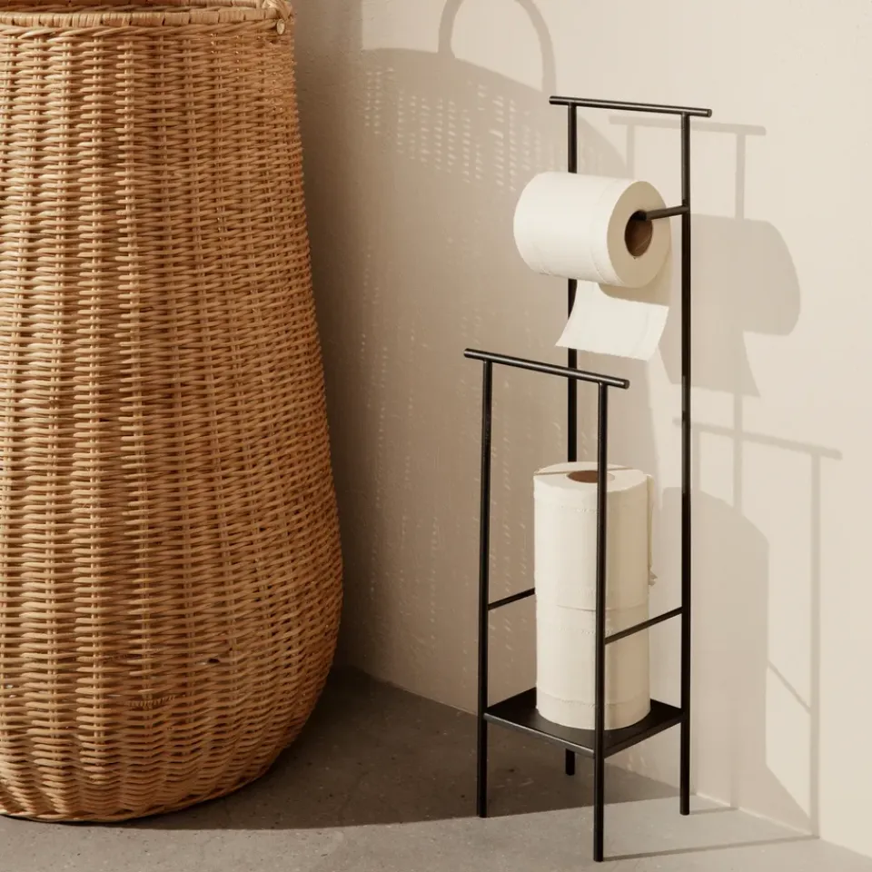 Ferm Living Portarrollos para papel higiénico Dora, Black Negro