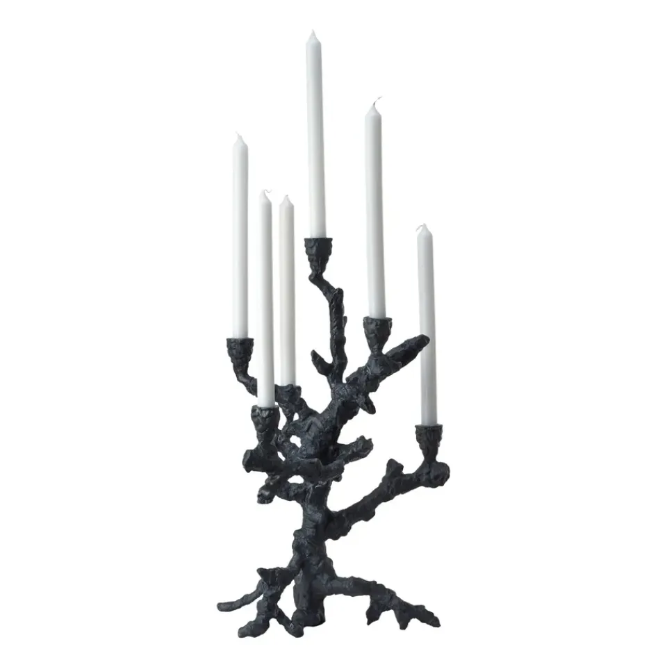 POLSPOTTEN Portavelas Apple tree L 53 cm, oscuro Gris