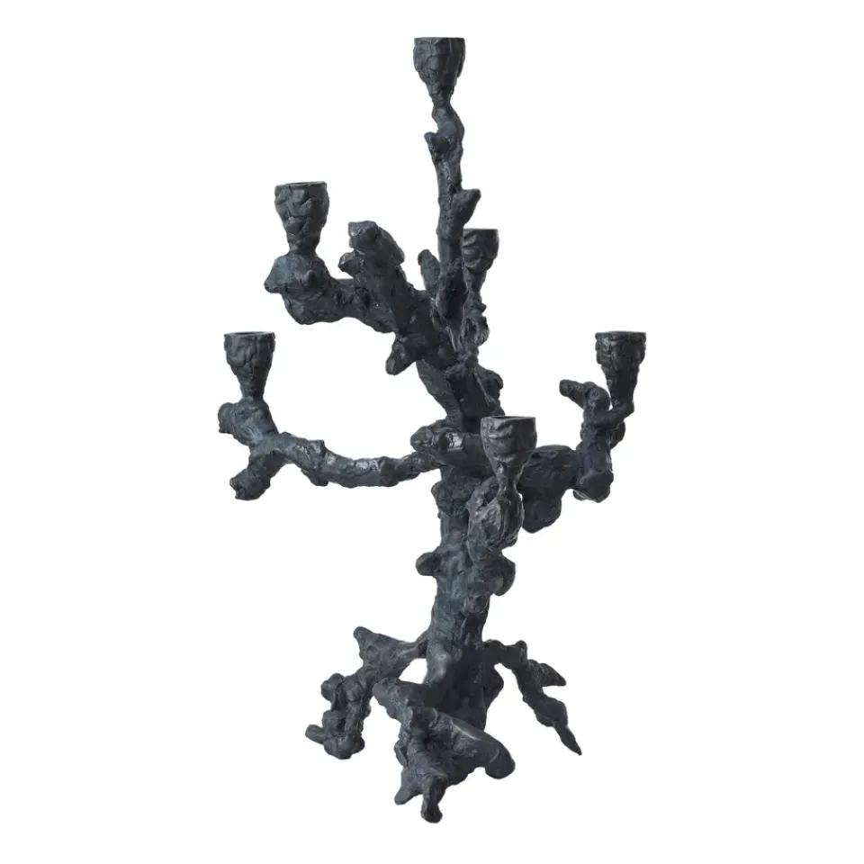 POLSPOTTEN Portavelas Apple tree L 53 cm, oscuro Gris