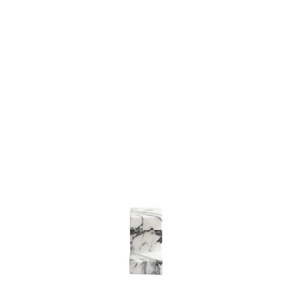 Online 101 Copenhagen Portavelas bajo Brick 7,5x14 cm, Calacatta Blanco