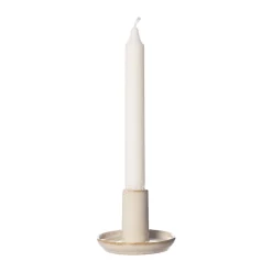 Outlet ERNST Portavelas blanco natural , Ø9x6 cm Beige