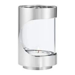 Sale Georg Jensen Portavelas Chrome contours hurricane 12 cm, Acero inoxidable Plateado
