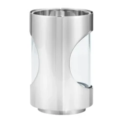 Sale Georg Jensen Portavelas Chrome contours hurricane 12 cm, Acero inoxidable Plateado