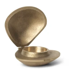 Best Ferm Living Portavelas Clam, Latón Color dorado
