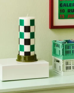 Hot HAY Portavelas Column Candleholder M 11 cm, Army green Verde